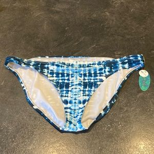Women mynah blue white tie dyed Hipster bikini bottoms size XXL - NWT